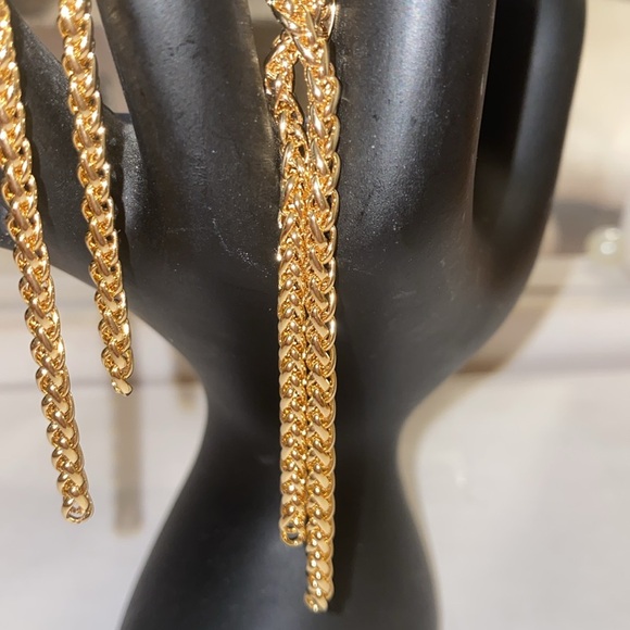 Dangling gold earrings - Picture 4 of 4